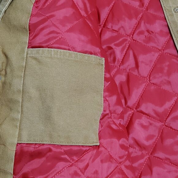Carhartt Mens Sz 44T 6QCLT Red Quilt Lined Chore Barn Jacket Duck Brown USA - Picture 7 of 11